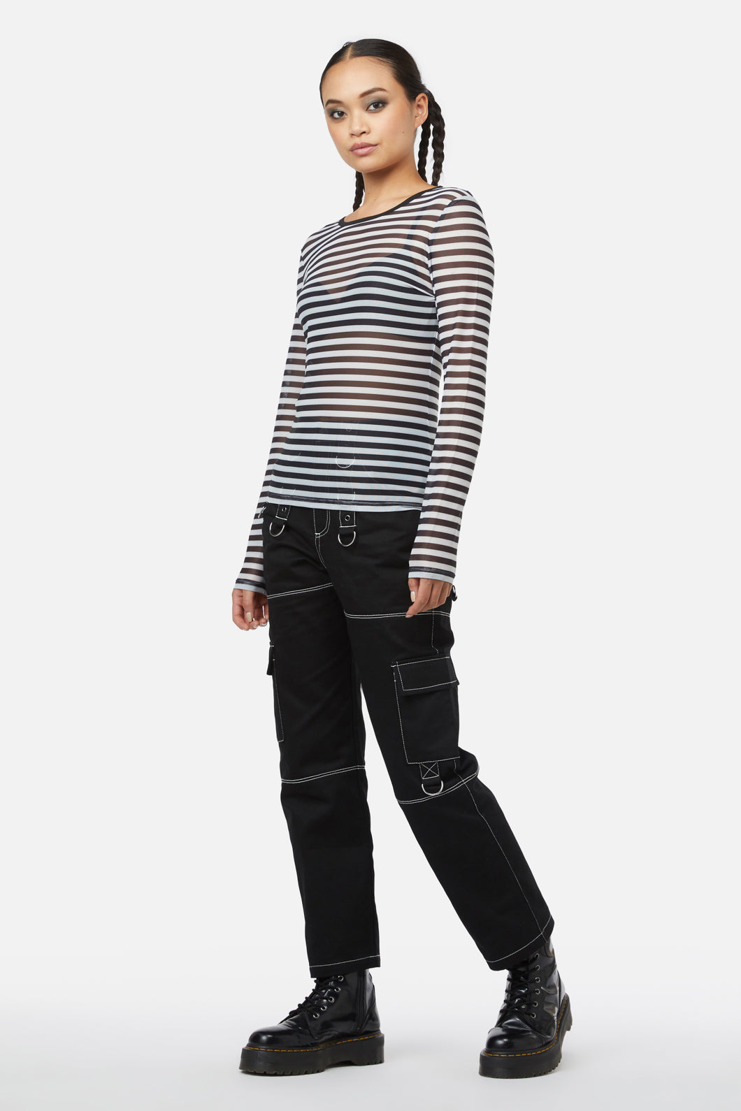 Black Friday - Jiji Mesh Top - black-white