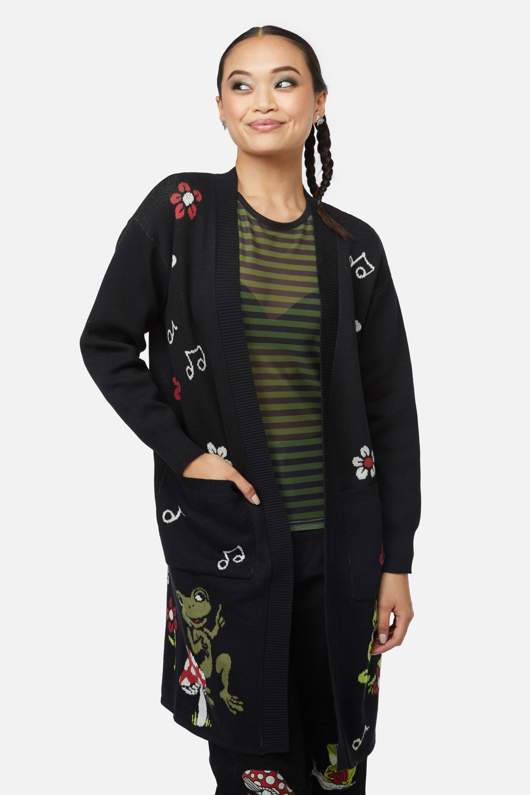 Black Friday - Froggy Picnic Cardigan - black