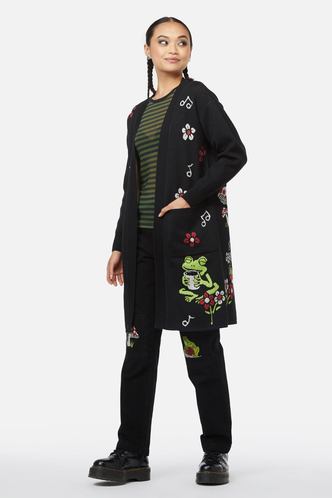 Black Friday - Froggy Picnic Cardigan - black