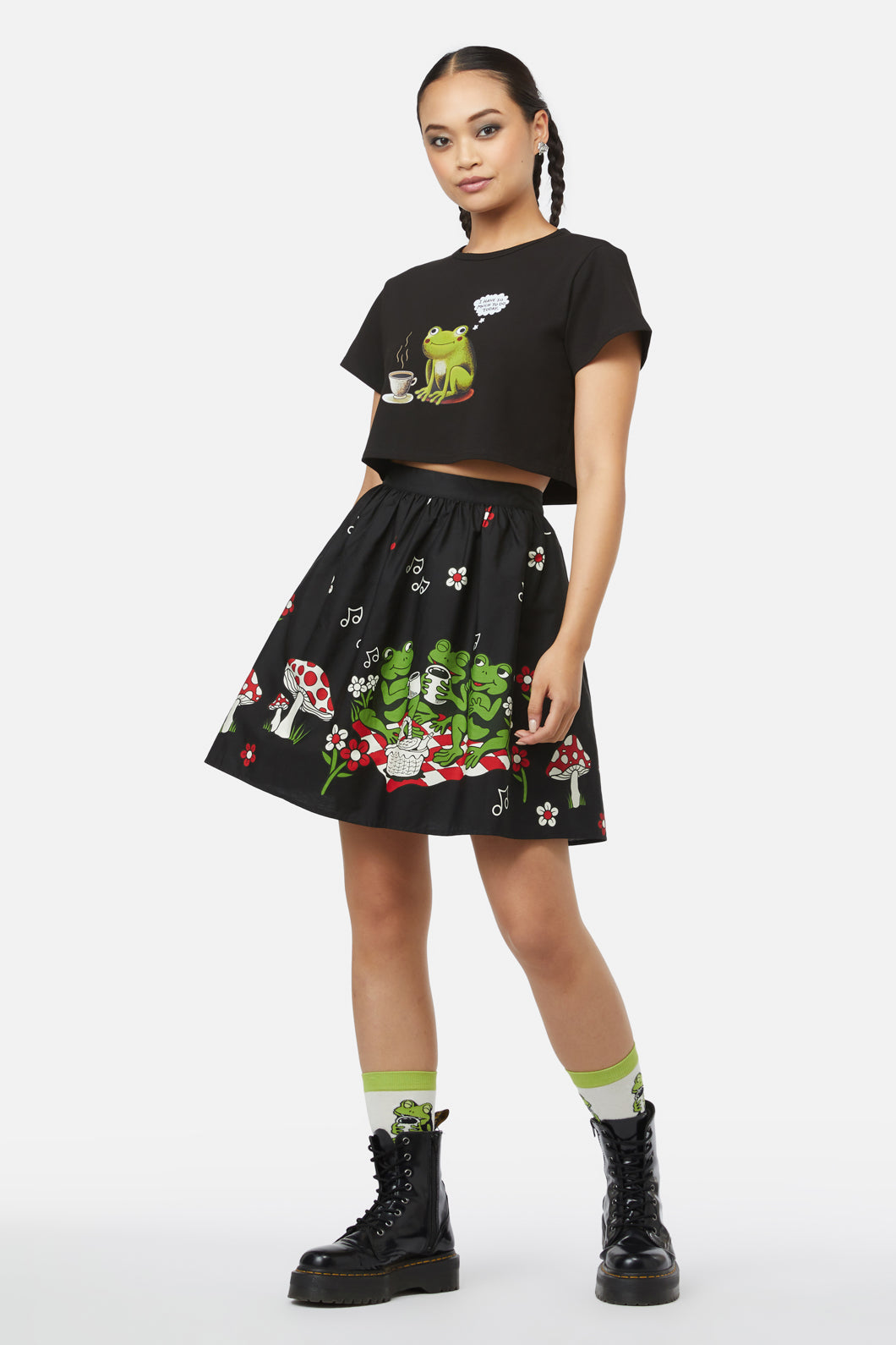 Black Friday - Froggy Picnic Skirt - black