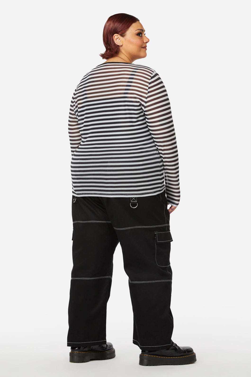 Black Friday - Curve Jiji Mesh Top - black-white