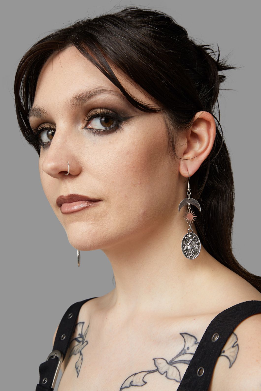 Black Friday - Raven Charm Earrings - silver