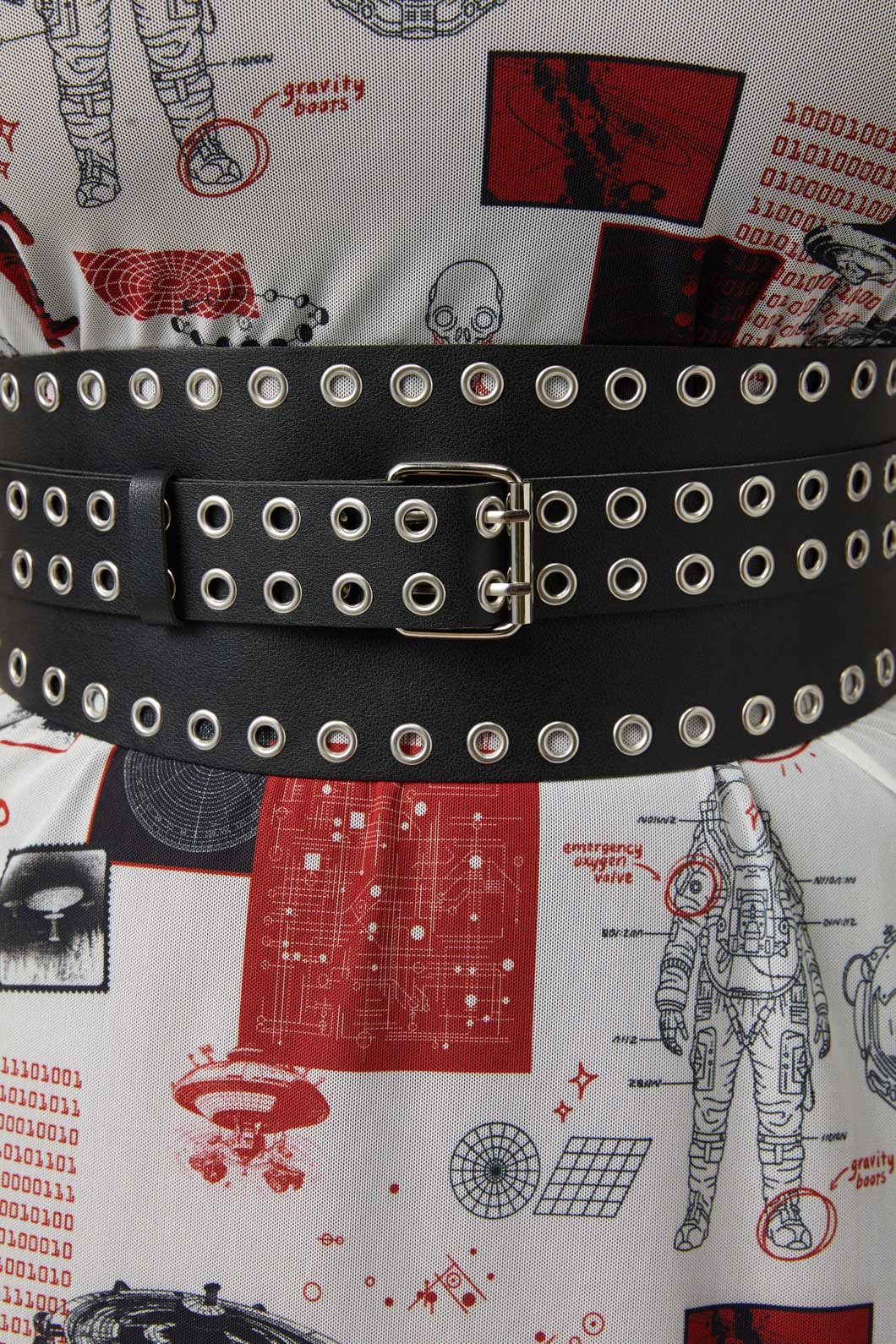 Black Friday - Silver Eyelet Waist Belt - black