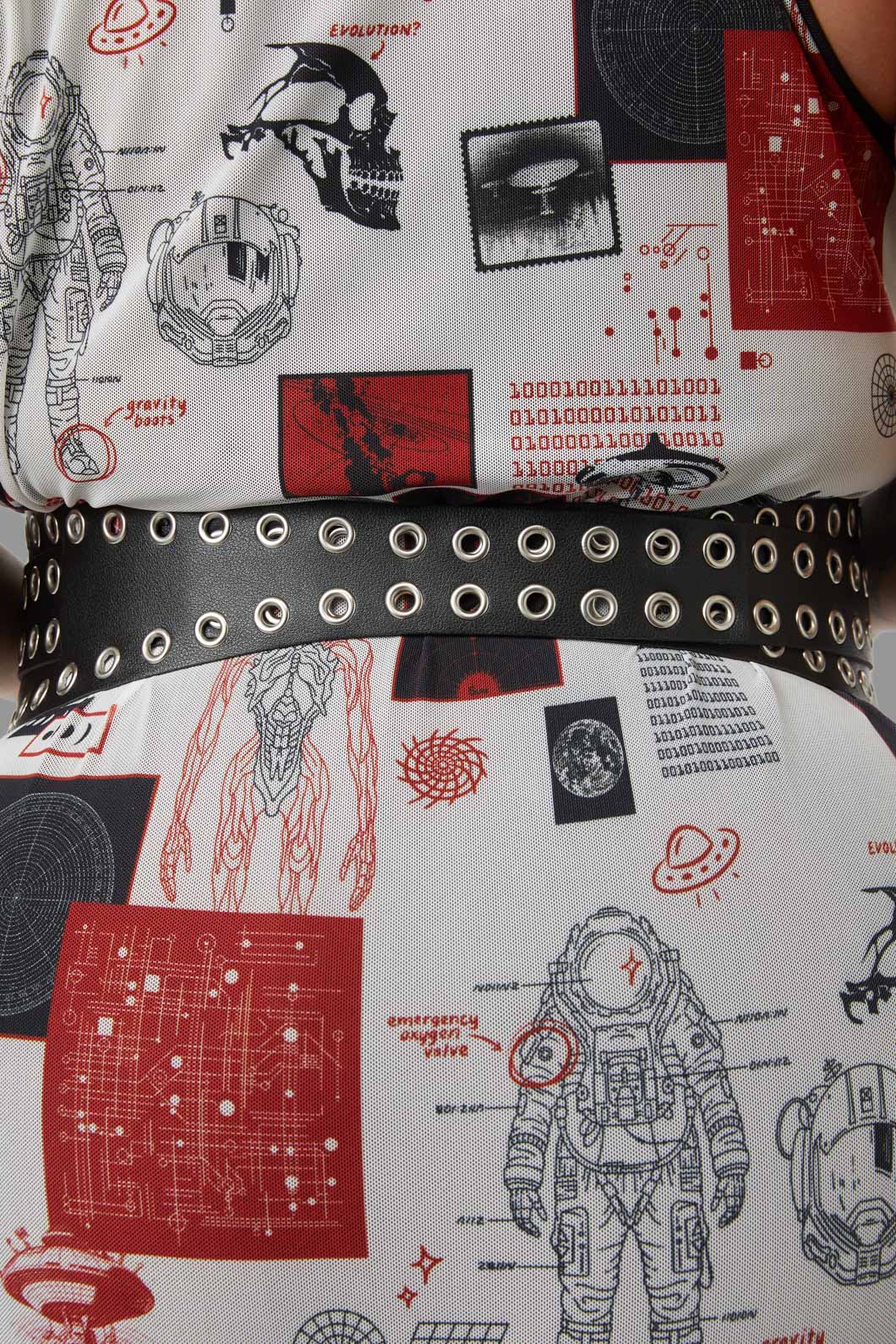 Black Friday - Silver Eyelet Waist Belt - black