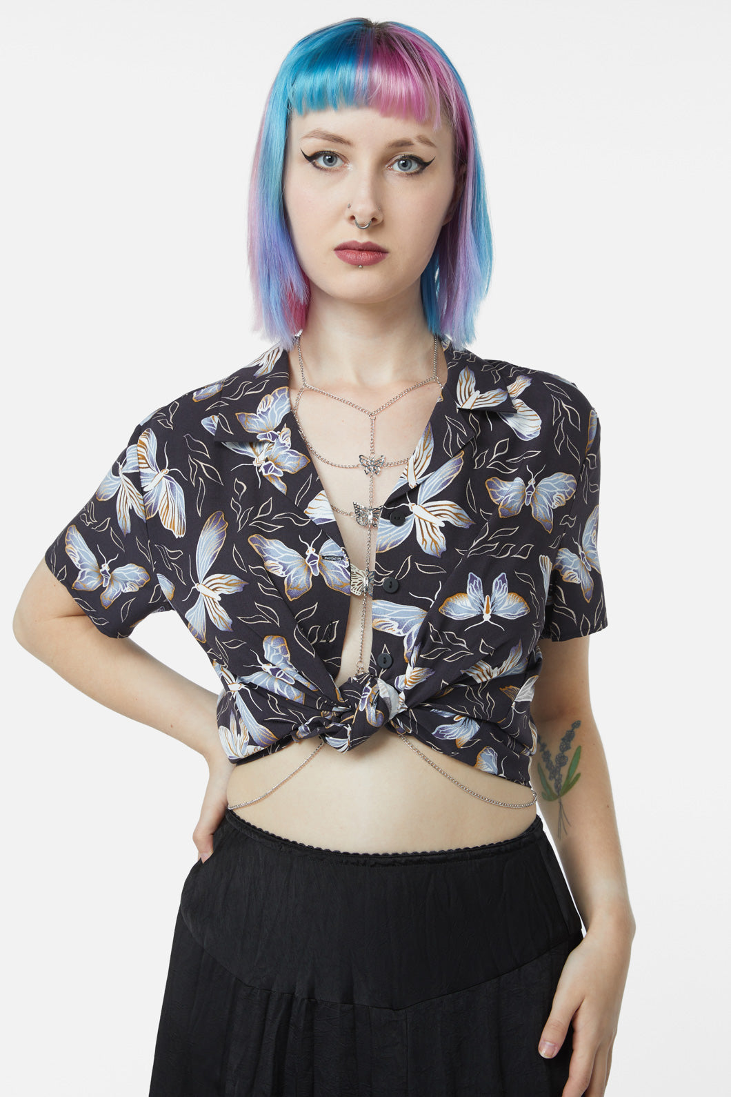 Black Friday - Butterfly Chain Chest Harness - silver