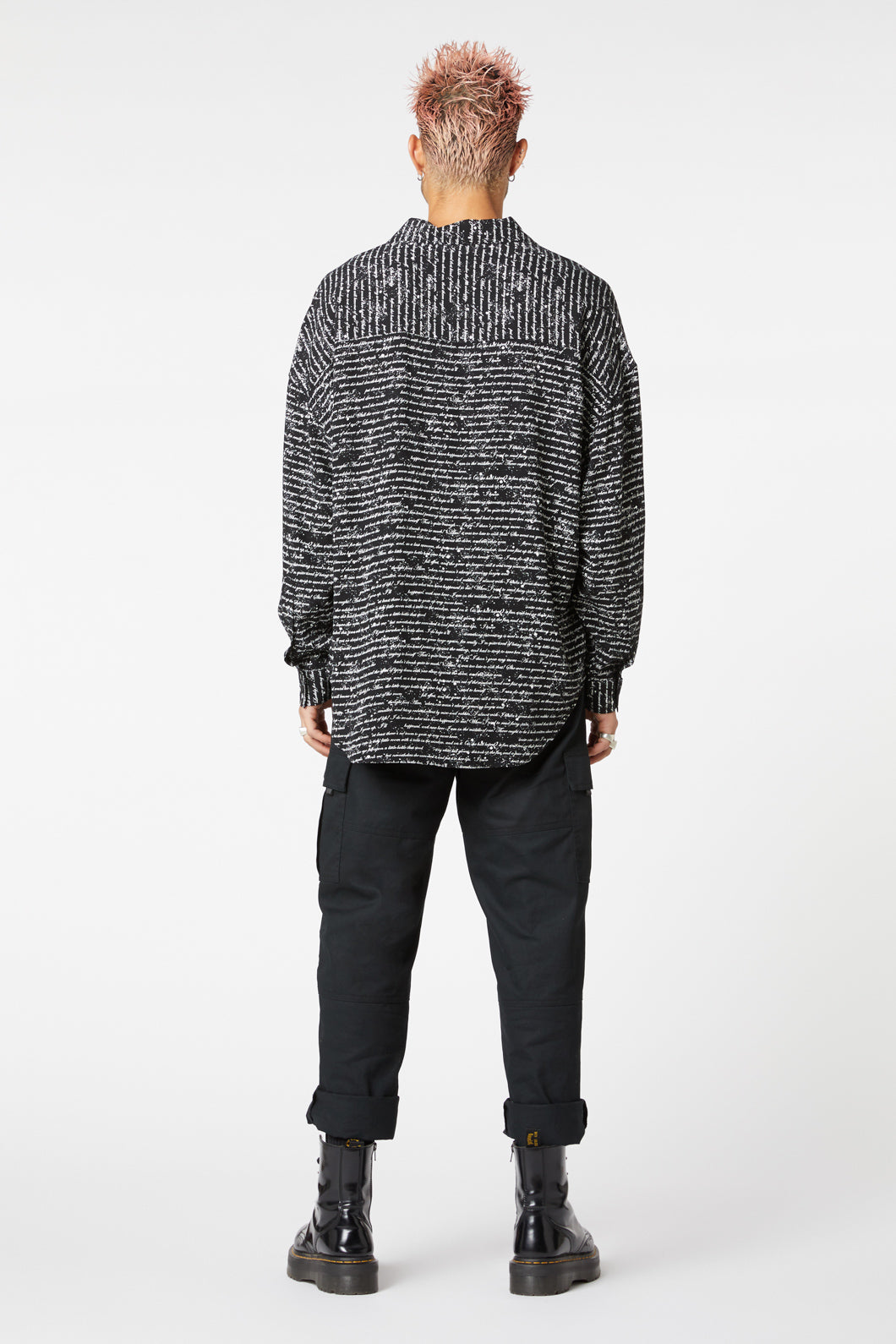 Dangerfield - Read It Again Long Sleeve Shirt - black-white