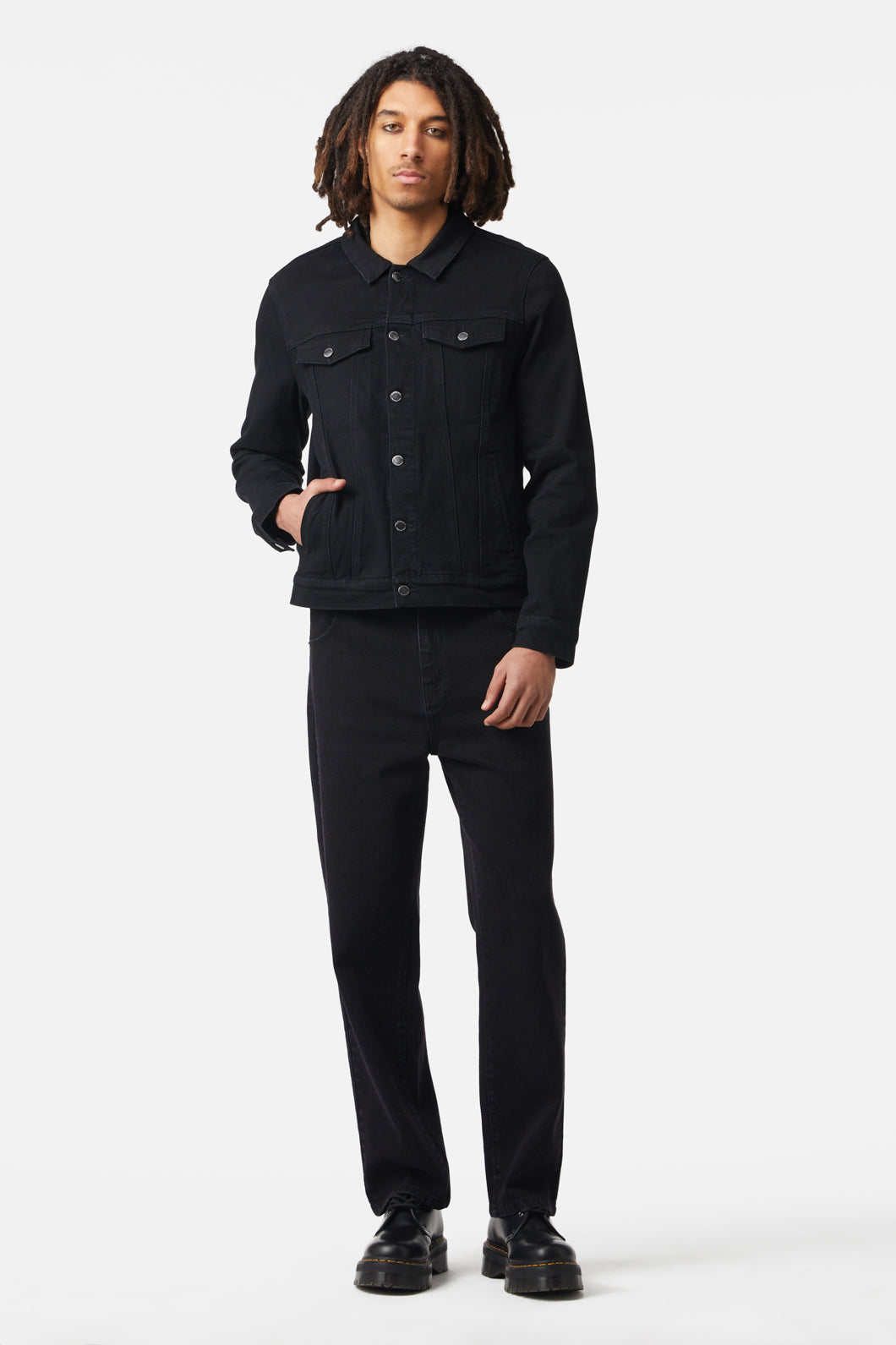 Dangerfield - On Guard Back Print Denim Jacket - black