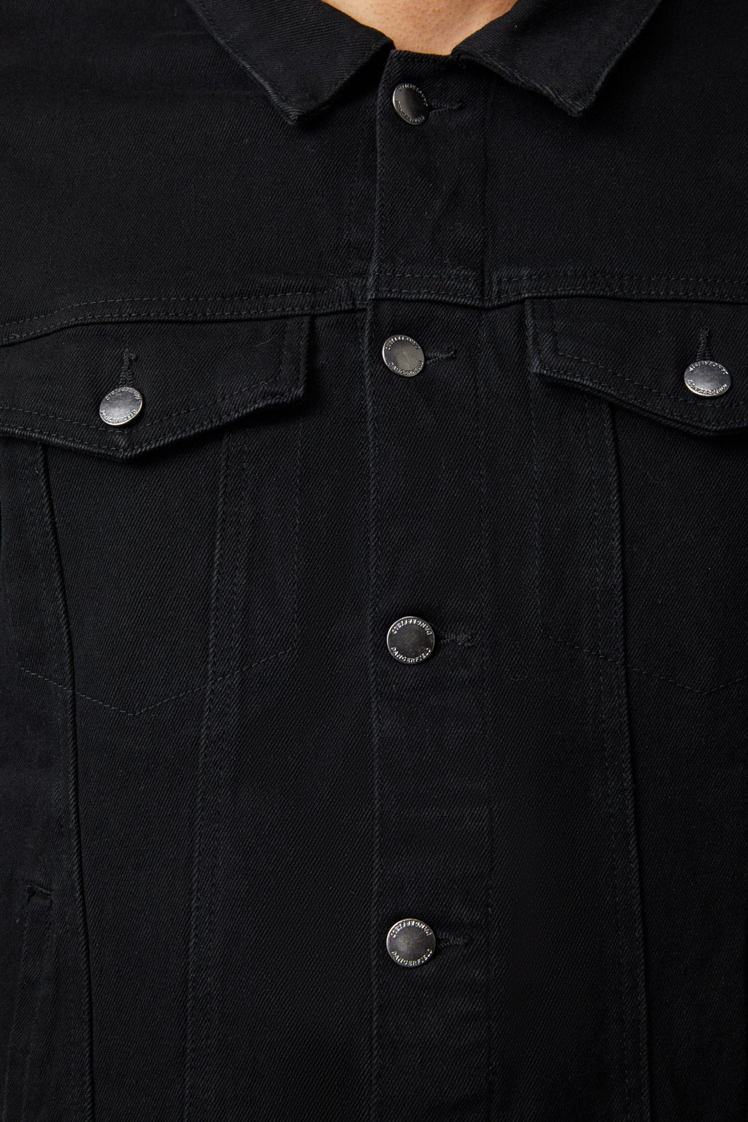 Dangerfield - On Guard Back Print Denim Jacket - black