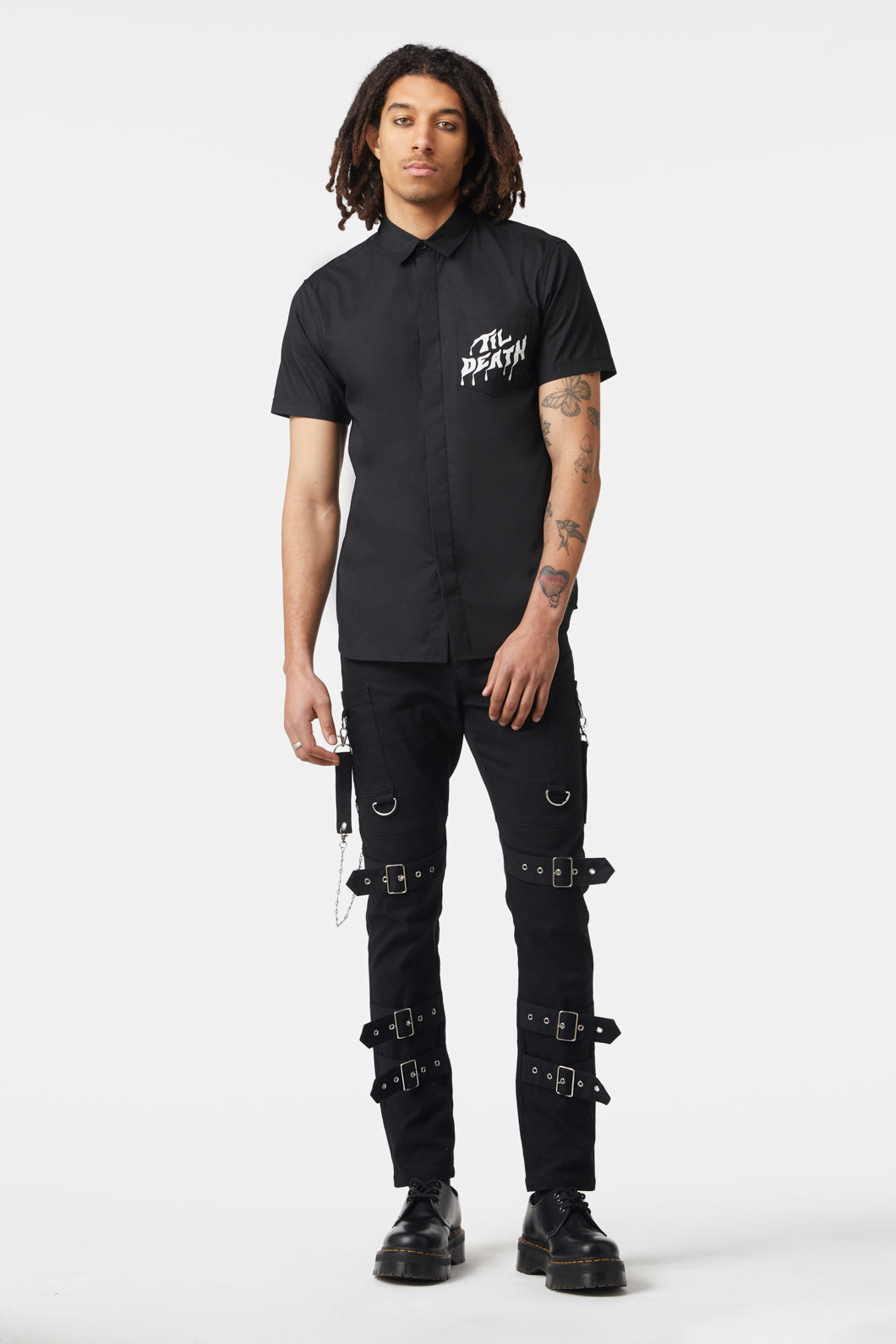Dangerfield - Til Death D-Ring Short Sleeve Shirt - black