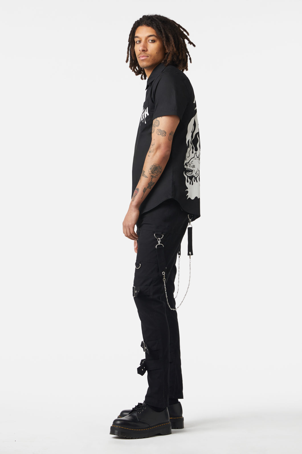 Dangerfield - Til Death D-Ring Short Sleeve Shirt - black
