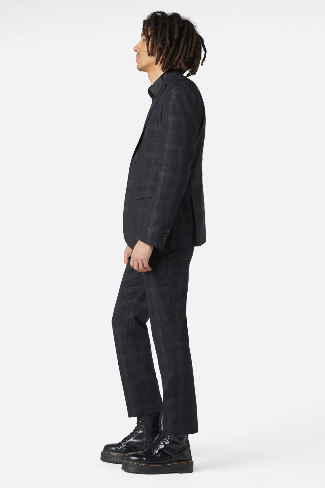 Dangerfield - High Society Tartan Blazer - black