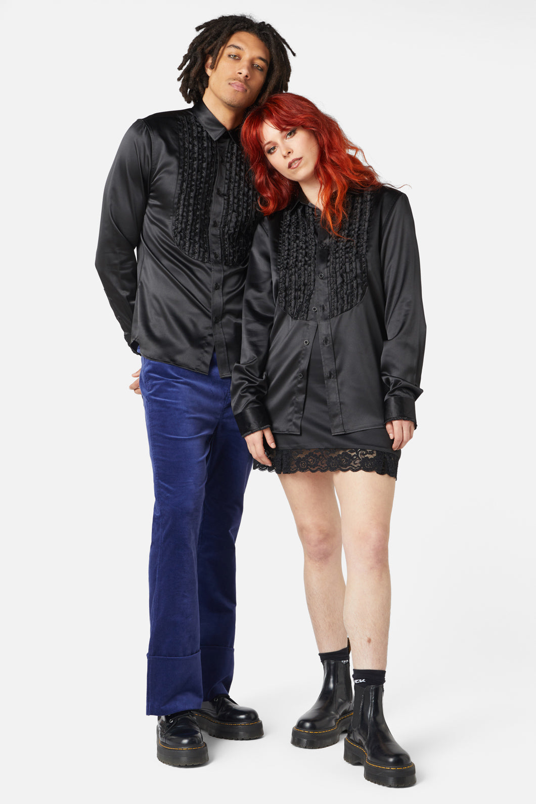 Dangerfield - Matrimonial Tux Style Long Sleeve Shirt - black