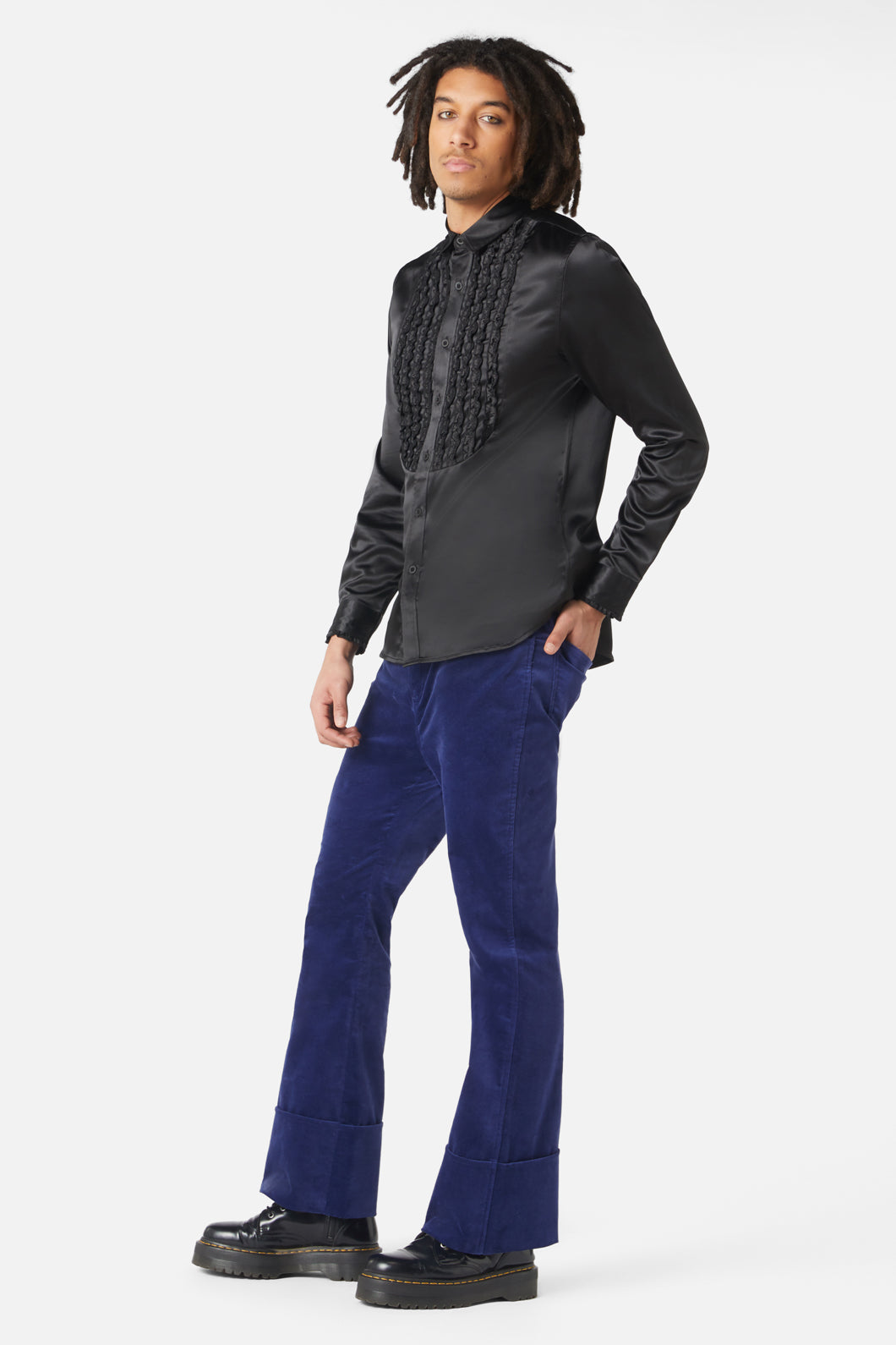 Dangerfield - Matrimonial Tux Style Long Sleeve Shirt - black