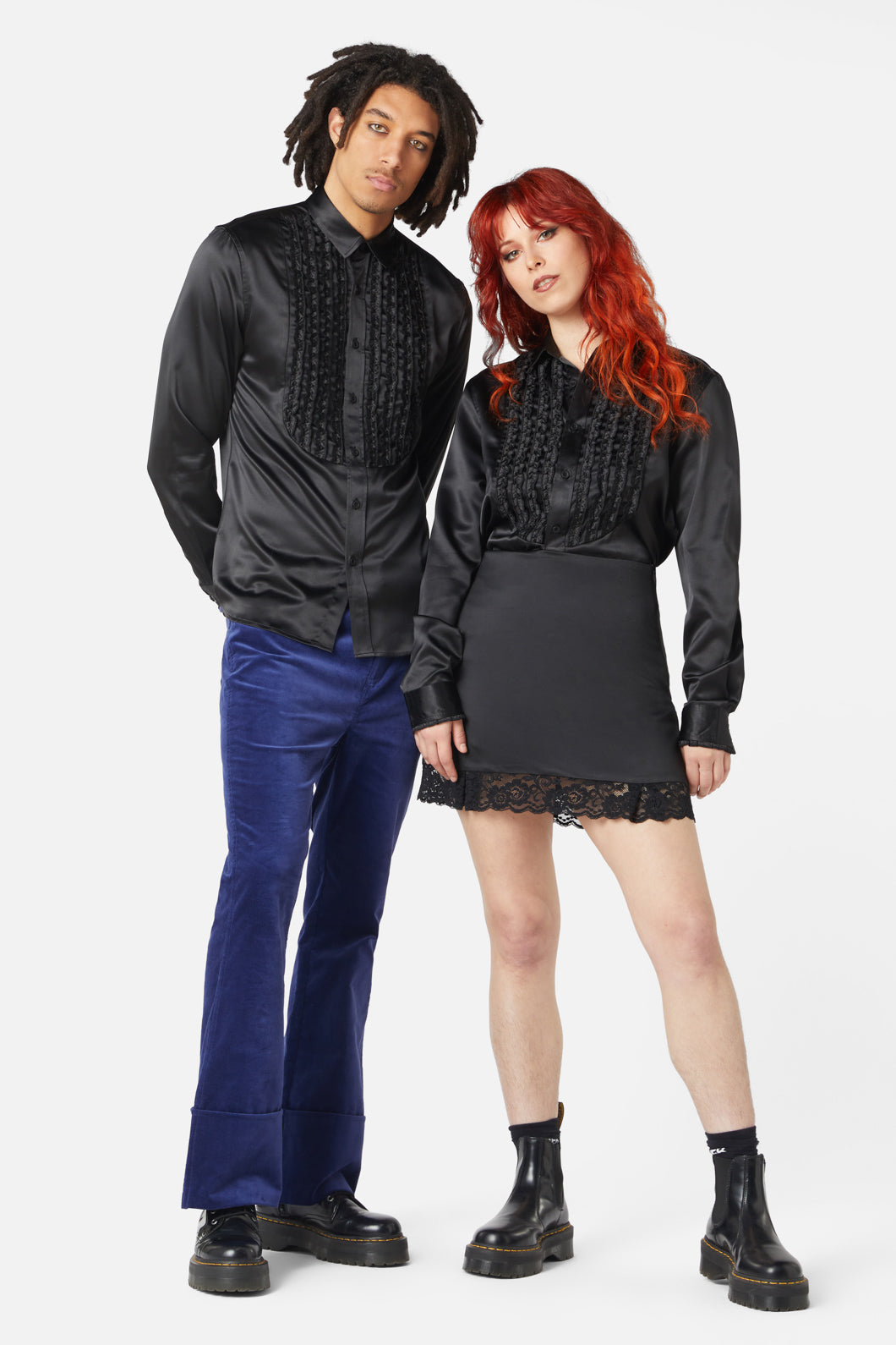 Dangerfield - Matrimonial Tux Style Long Sleeve Shirt - black