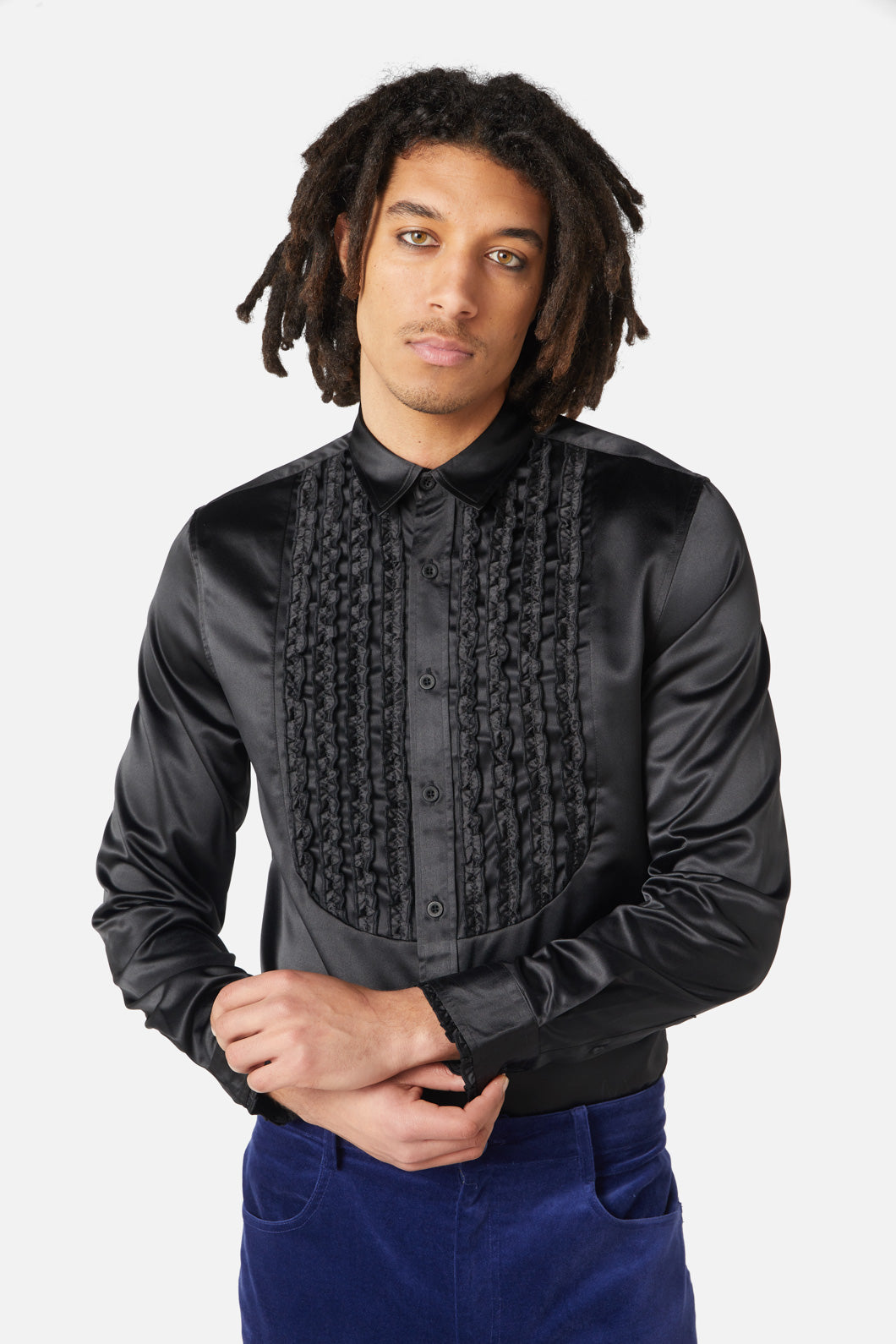 Dangerfield - Matrimonial Tux Style Long Sleeve Shirt - black