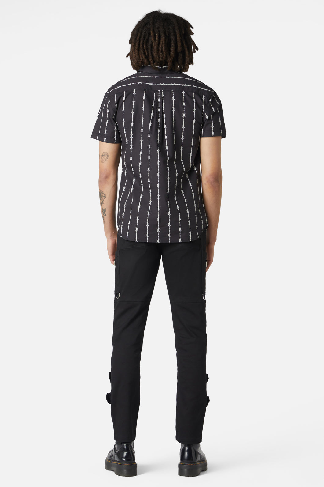 Dangerfield - Barbed Wire Short Sleeve Shirt - black-white