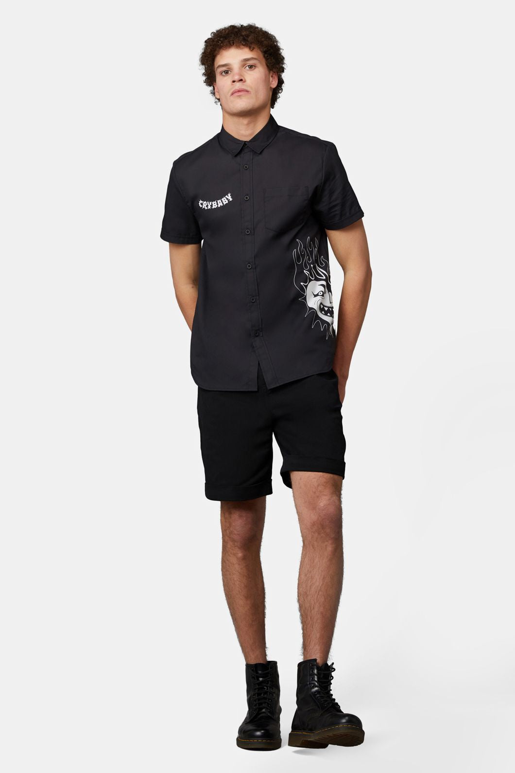 Dangerfield - The End Side Printed Short Sleeve Shirt - black-white