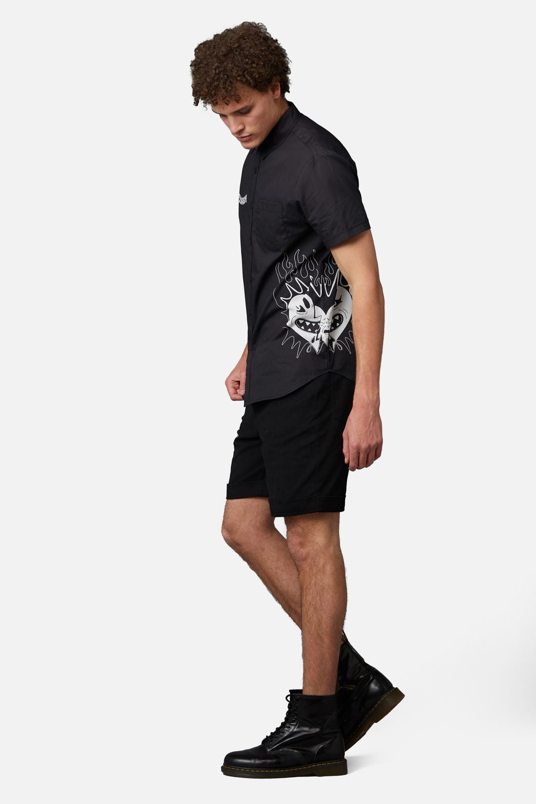 Dangerfield - The End Side Printed Short Sleeve Shirt - black-white