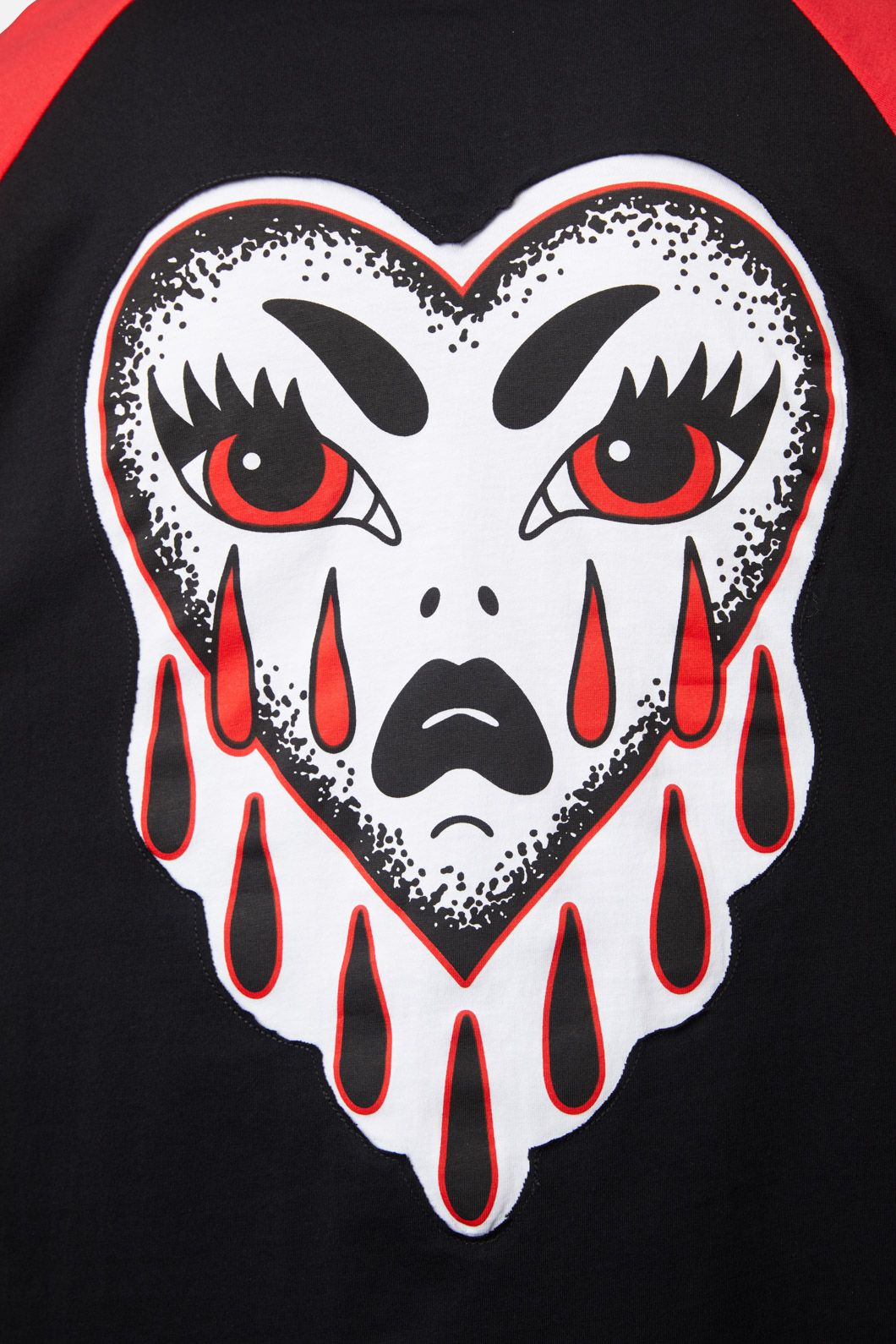 Dangerfield - Leave Me Alone Contrast Raglan Tee - black-red