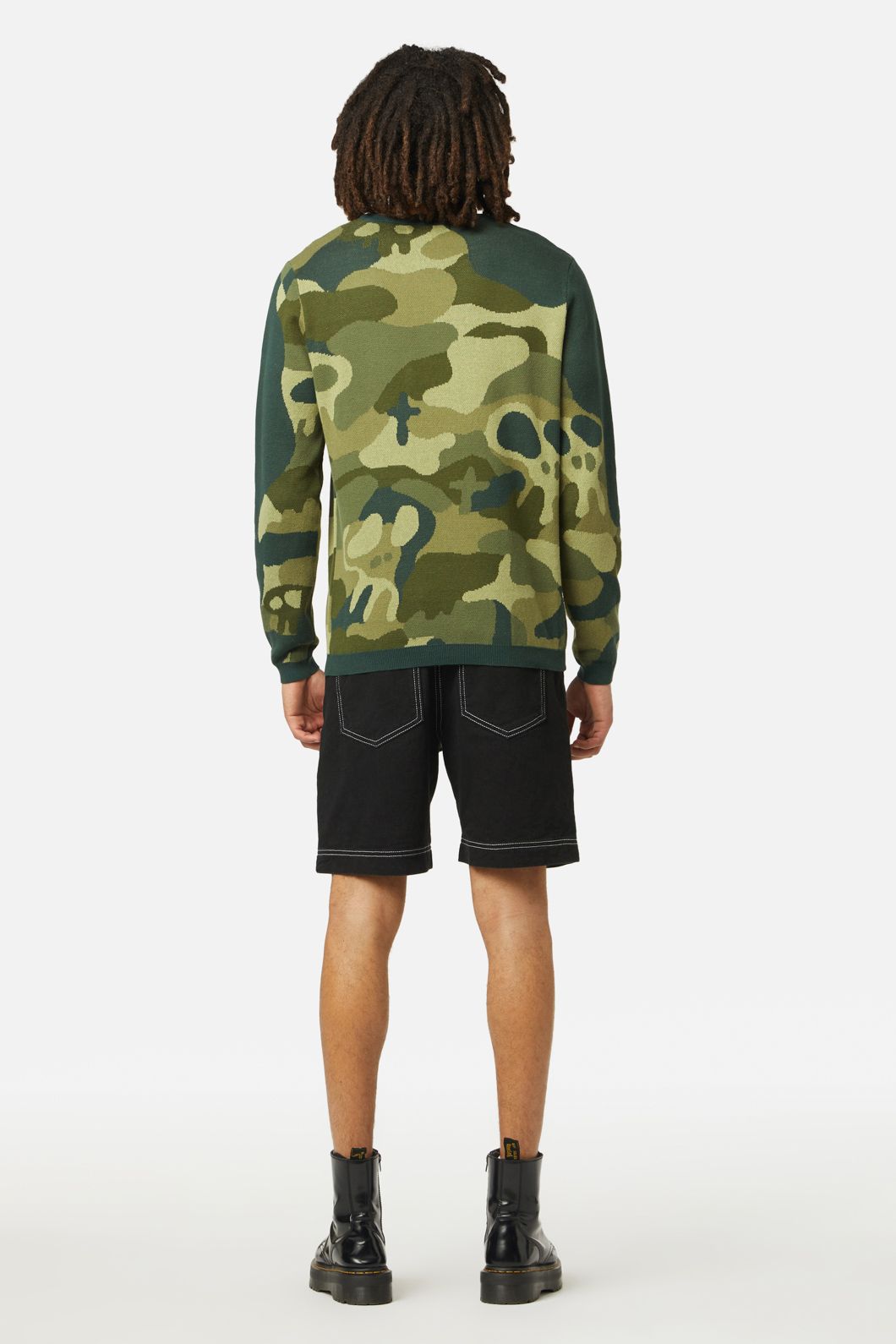 Dangerfield - Nook Of The Garden Camo Knit Jumper - green