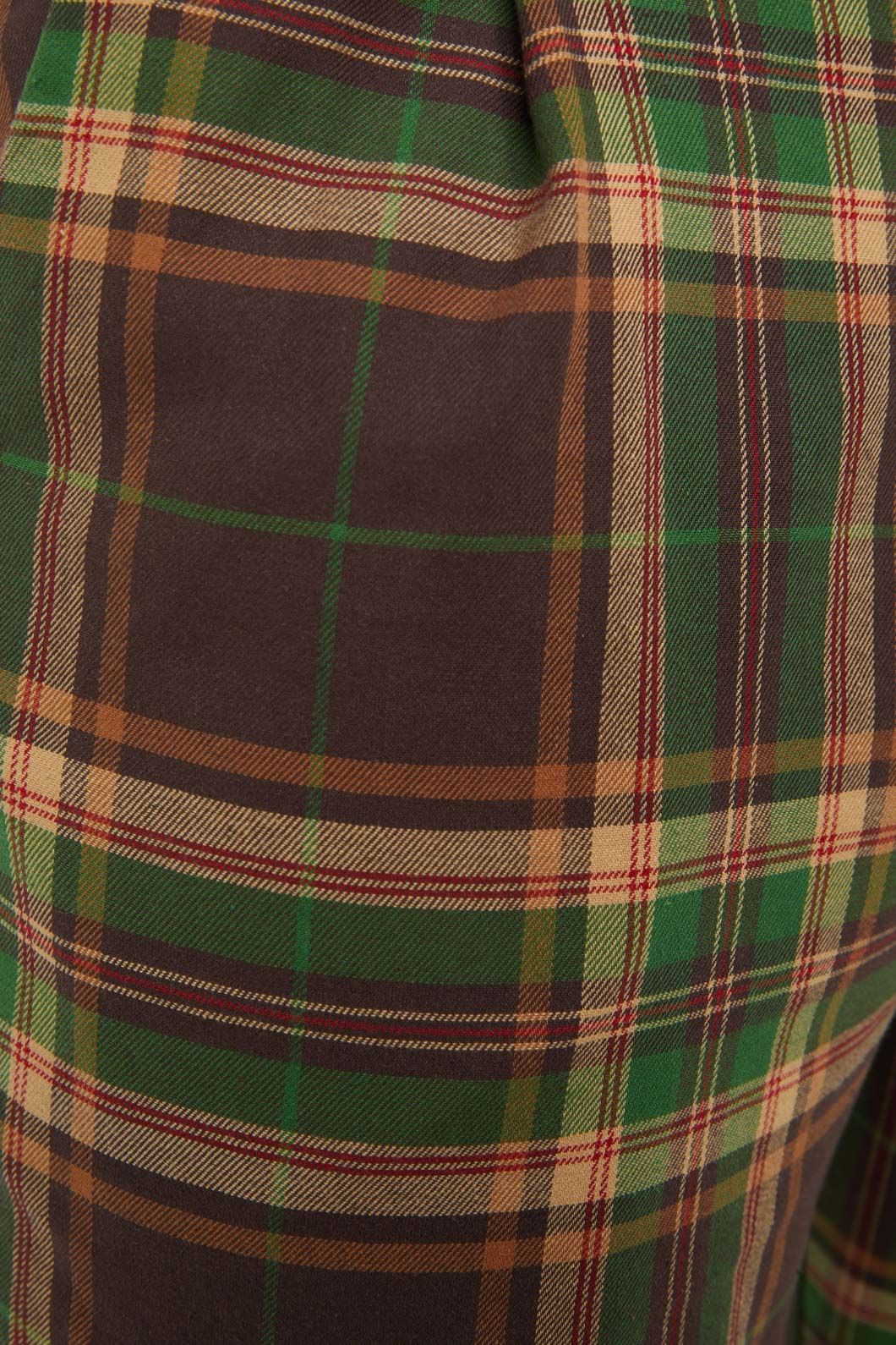 Dangerfield - Triassic Tartan Straight Leg Pants - brown