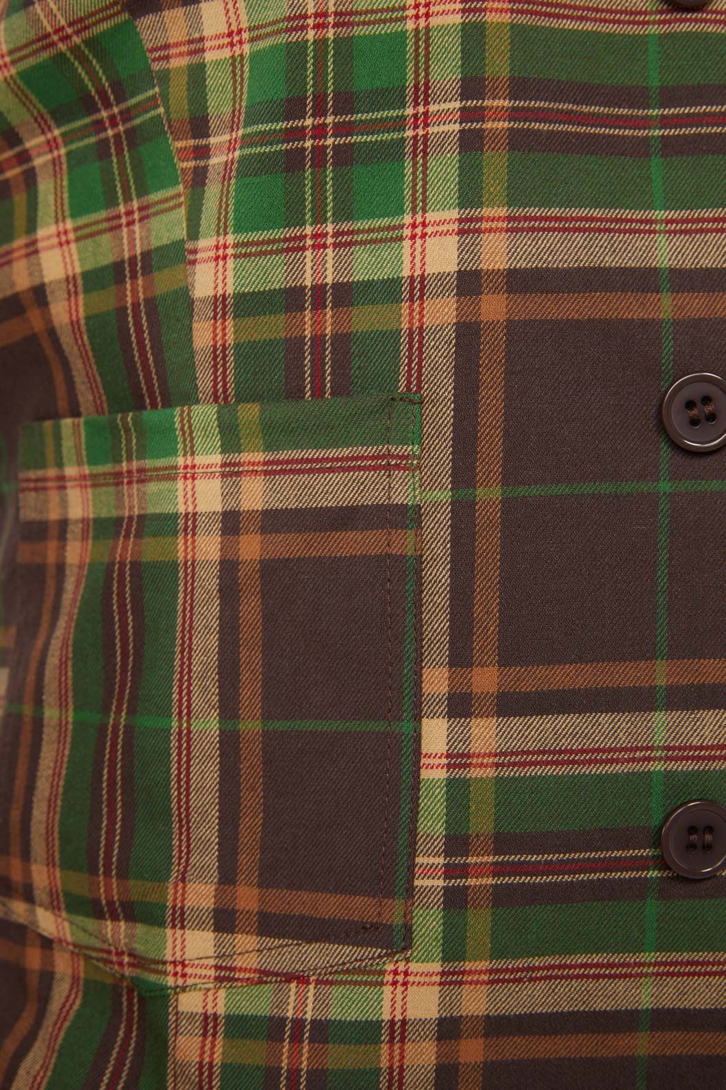 Dangerfield - Triassic Tartan Pocket Vest - brown