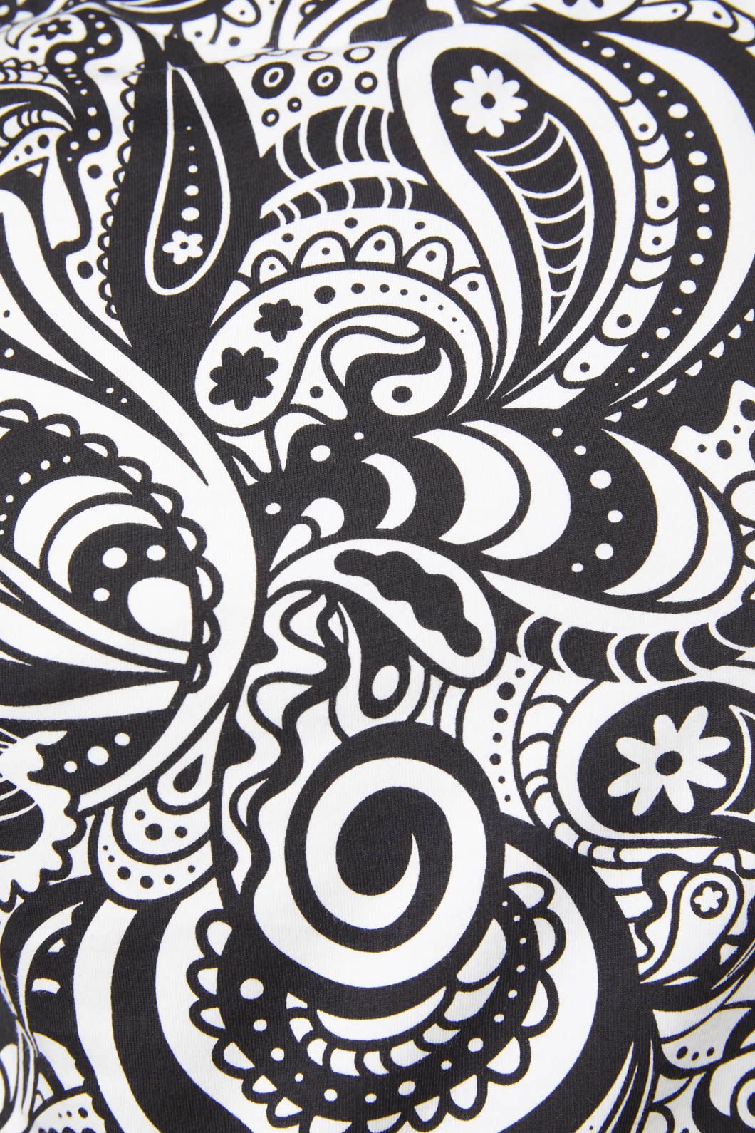 Dangerfield - Acid Paisley Jersey Crop Tee - white-black
