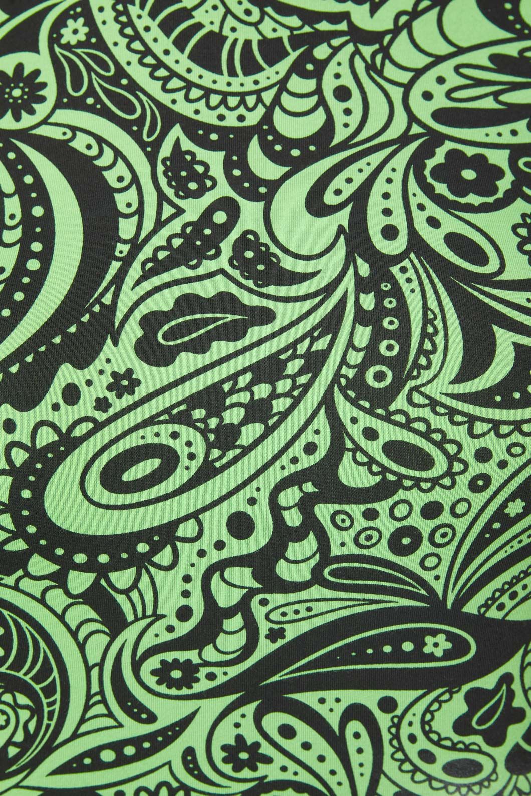 Dangerfield - Acid Paisley Jersey Crop Tee - green-black