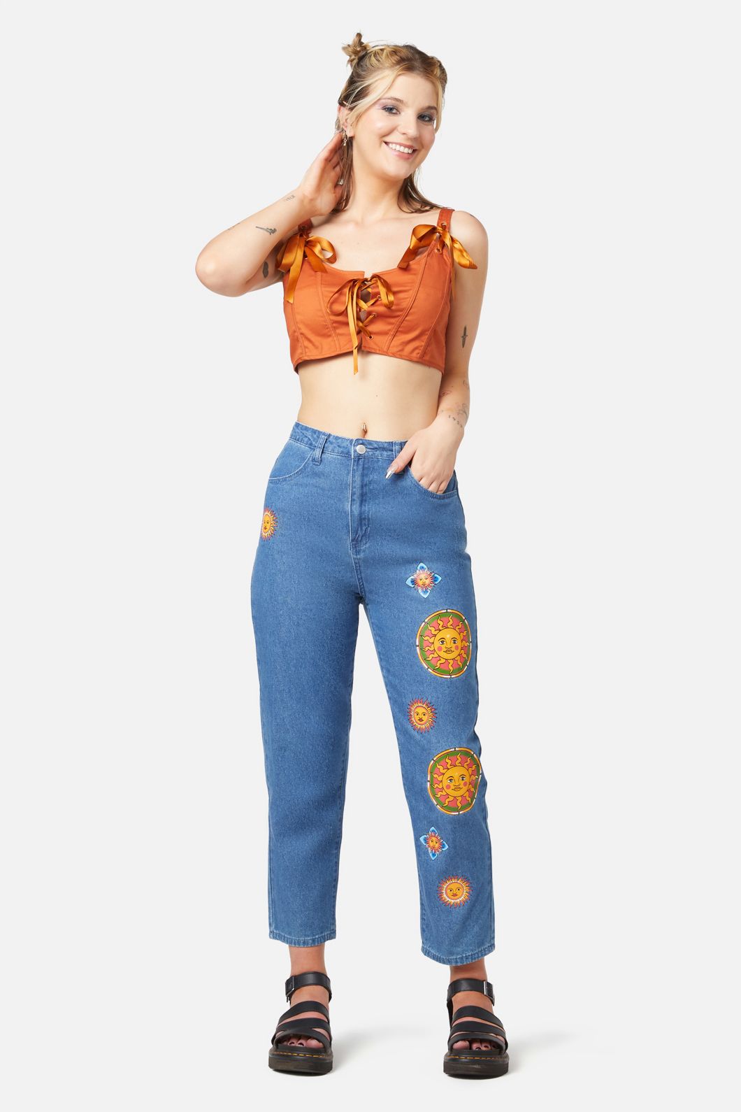 Dangerfield - Denim Sun Print Jean - blue