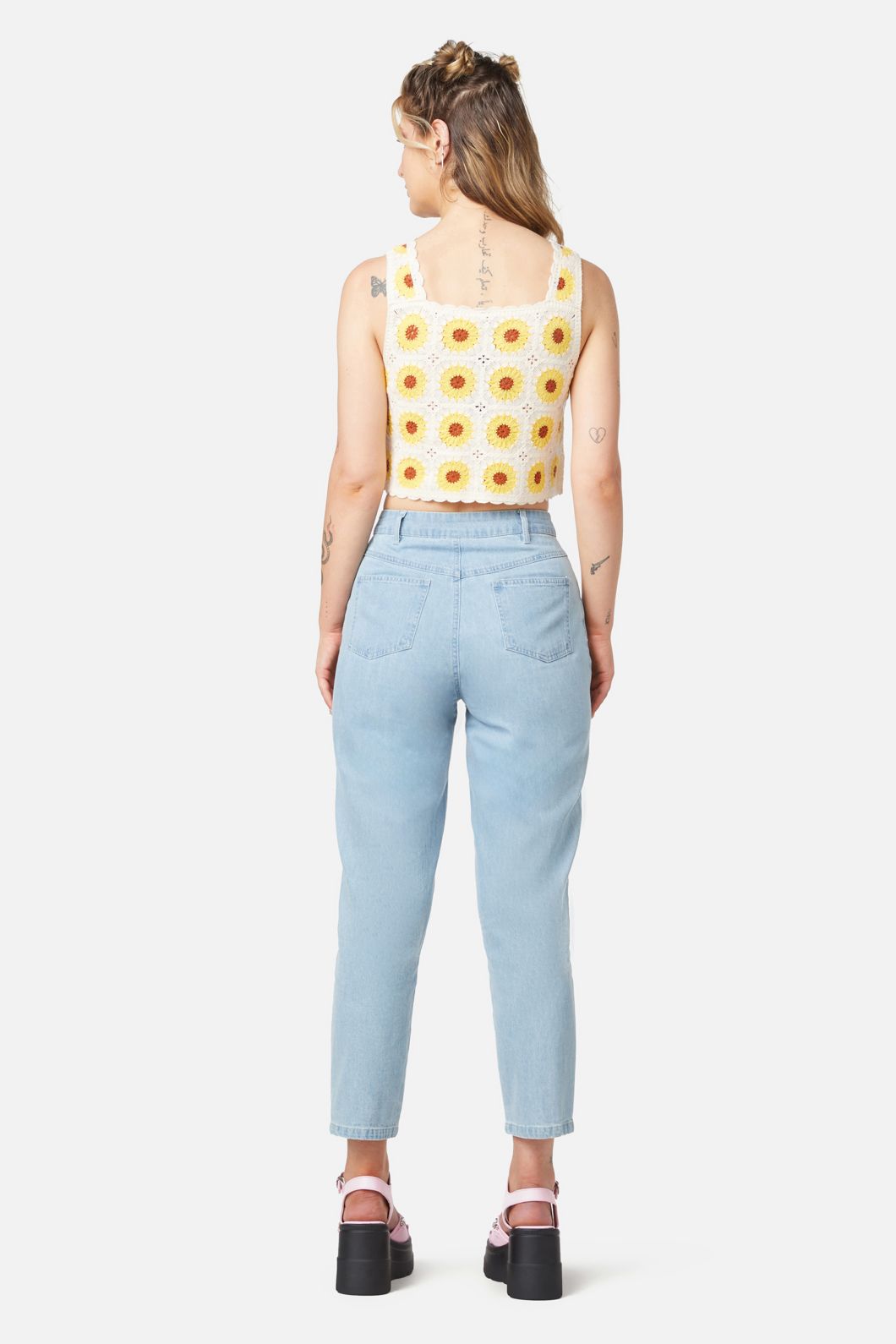 Dangerfield - Sunflower Crochet Top - black