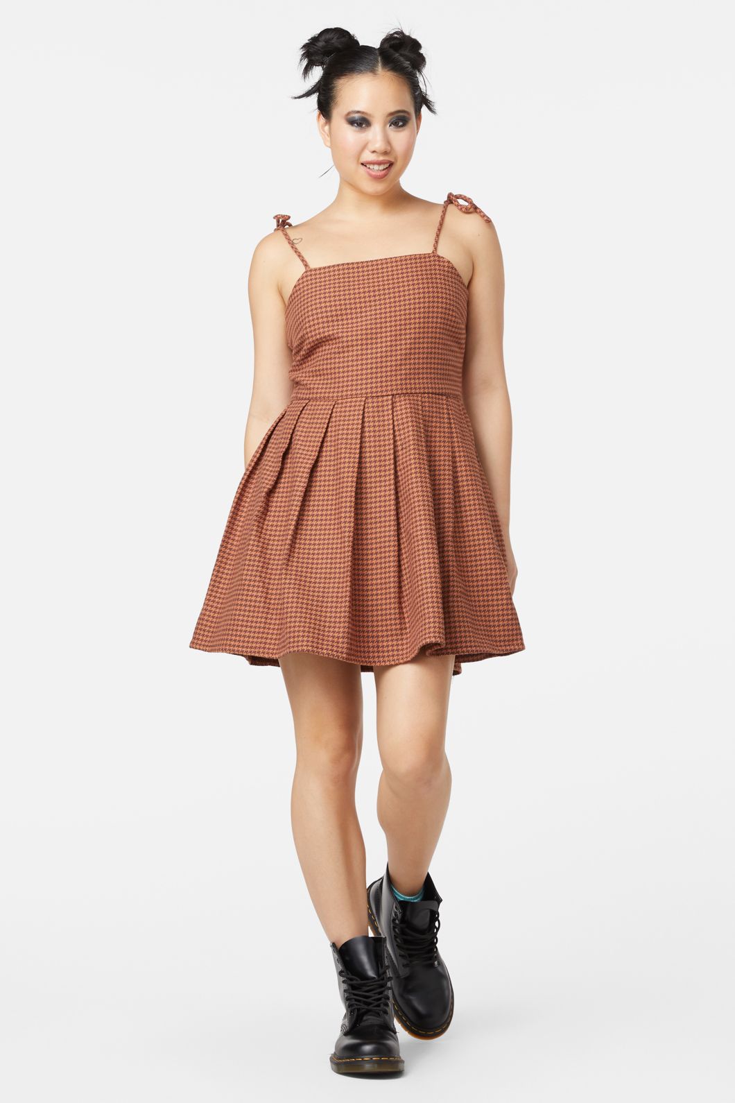 Dangerfield - Dodo Houndstooth Dress - brown