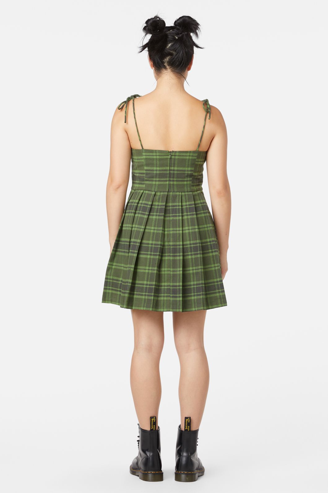 Dangerfield - Meadow Tartan Dress - olive