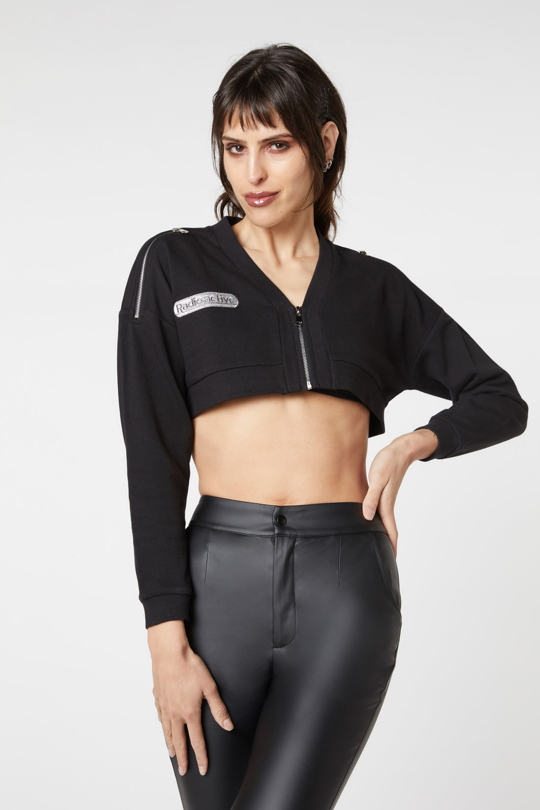 Dangerfield - Radioactive Raver Crop Cardi - black