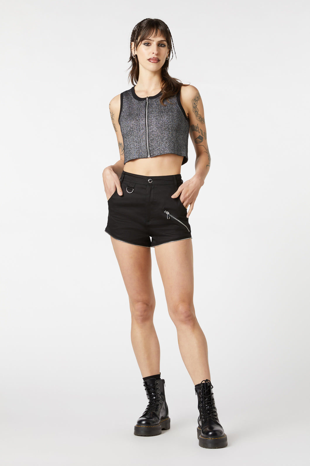 Dangerfield - Radioactive Raver Cargo Pant - black-white