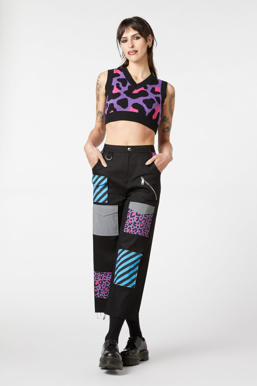 Dangerfield - Major Meow Cropped Knit - multi