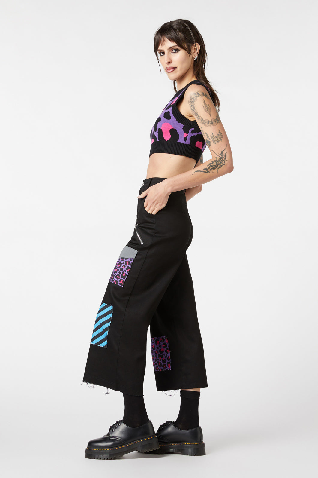 Dangerfield - Major Meow Cropped Knit - multi