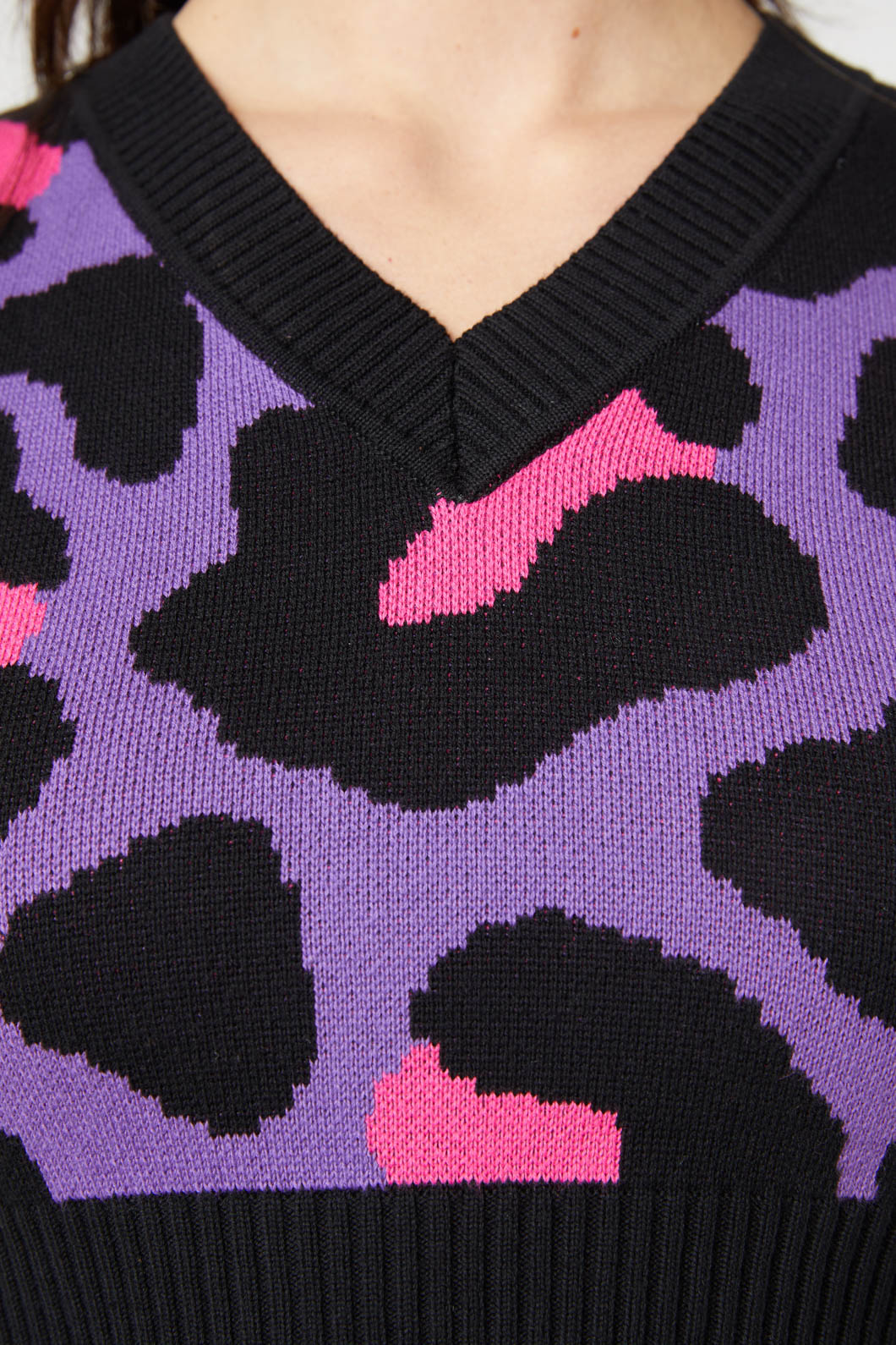 Dangerfield - Major Meow Cropped Knit - multi