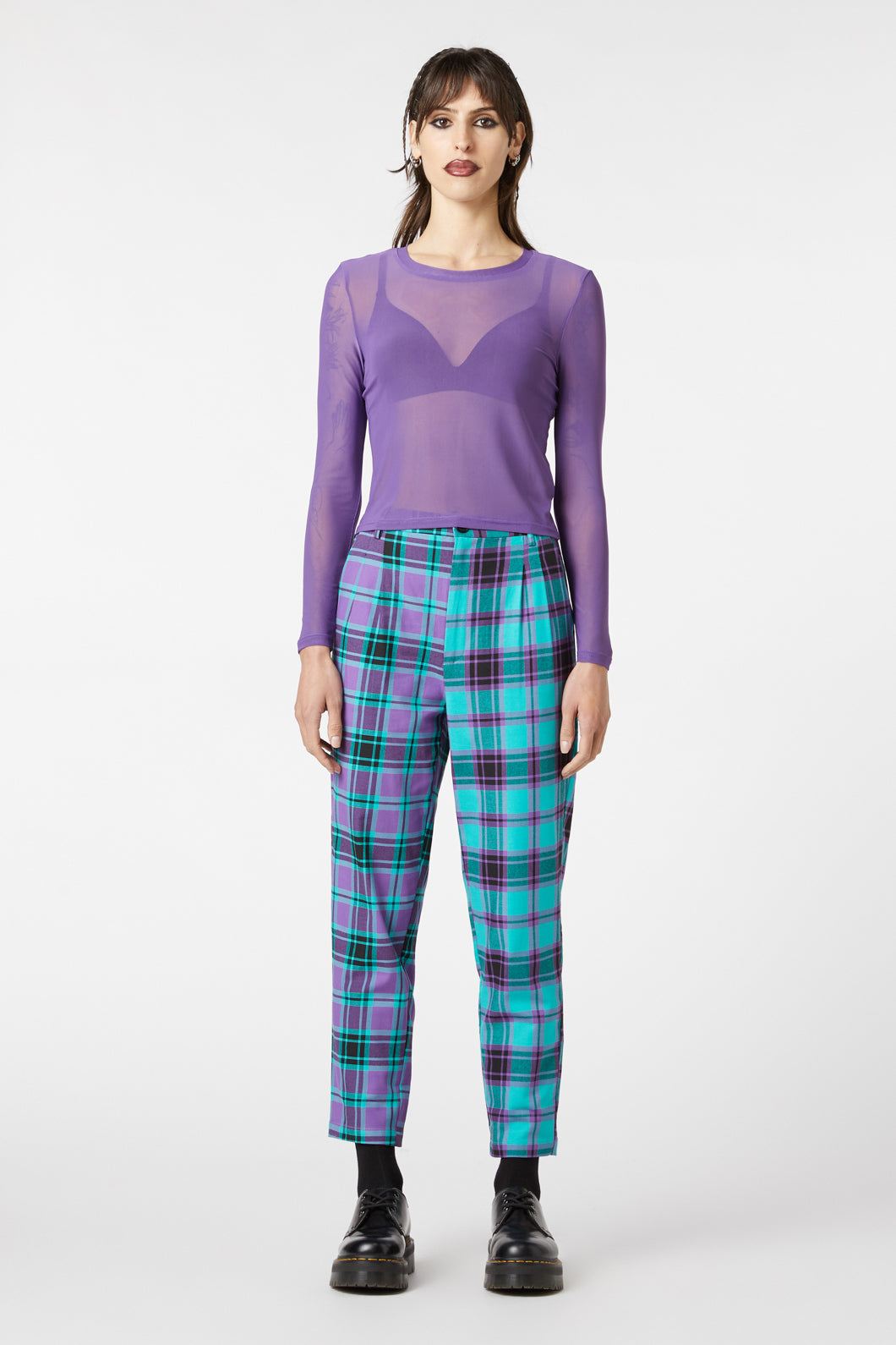 Dangerfield - Classic Plain Mesh Top - purple
