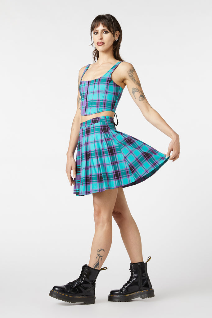 Grinning Tartan Corset Dangerfield