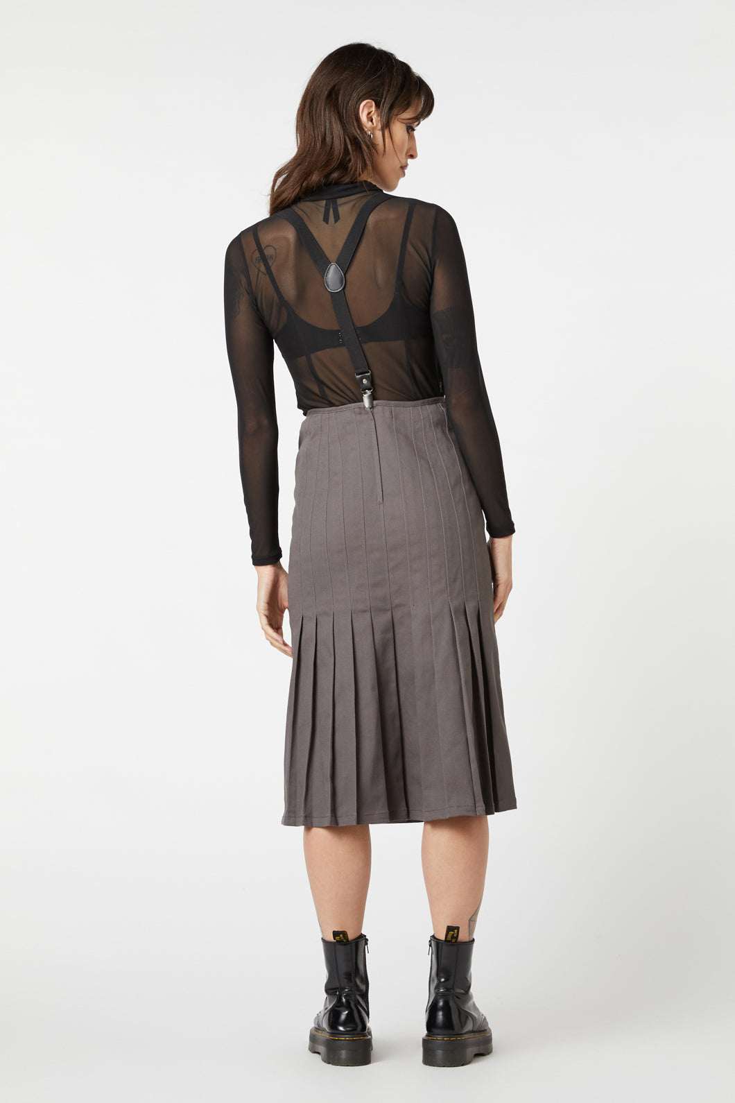 Dangerfield - Time & Date Pleated Skirt - charcoal
