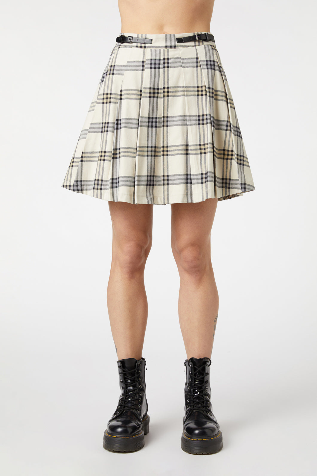 Crescent Tartan Pleated Skirt – Dangerfield - Main Image
