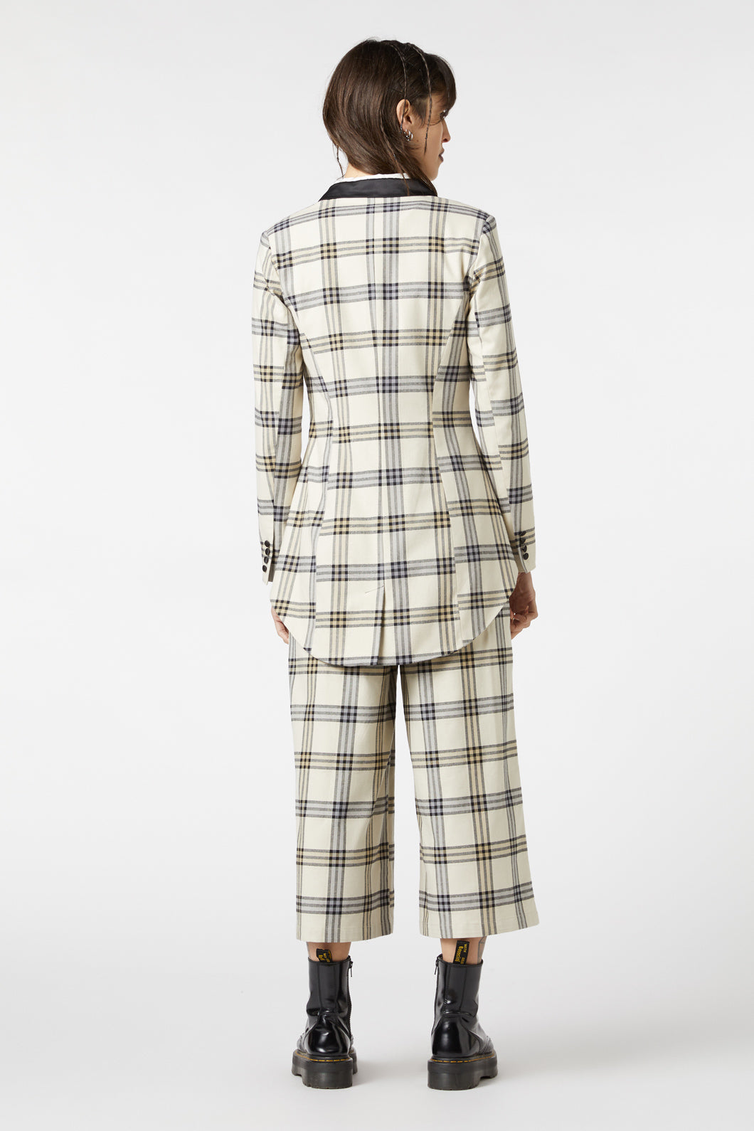 Dangerfield - Crescent Tartan Tail Coat - beige