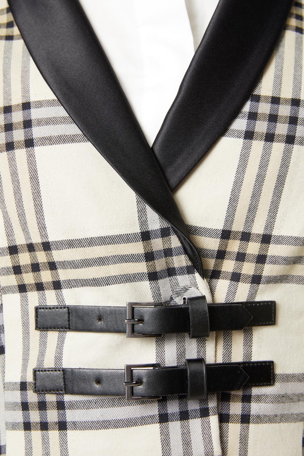 Dangerfield - Crescent Tartan Tail Coat - beige
