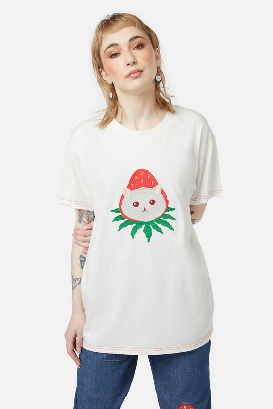 Dangerfield - Strawberry Surprise Tee - cream