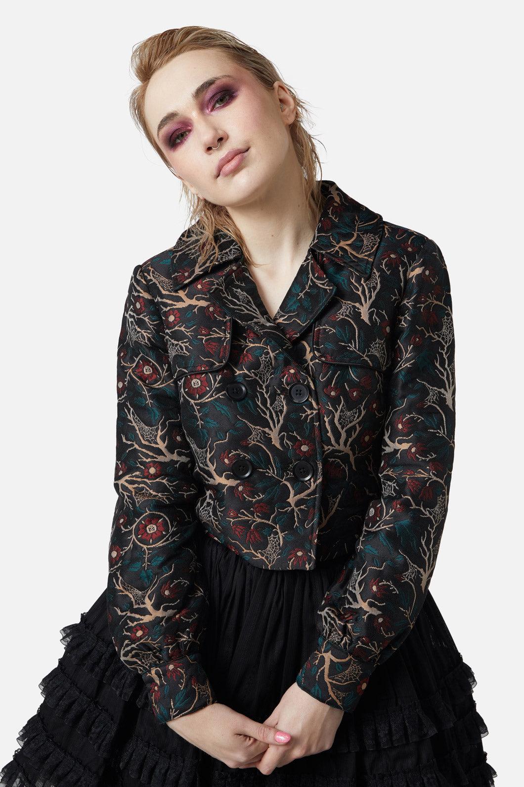 Dangerfield - Satis Ruin Crop Jacket - black-green