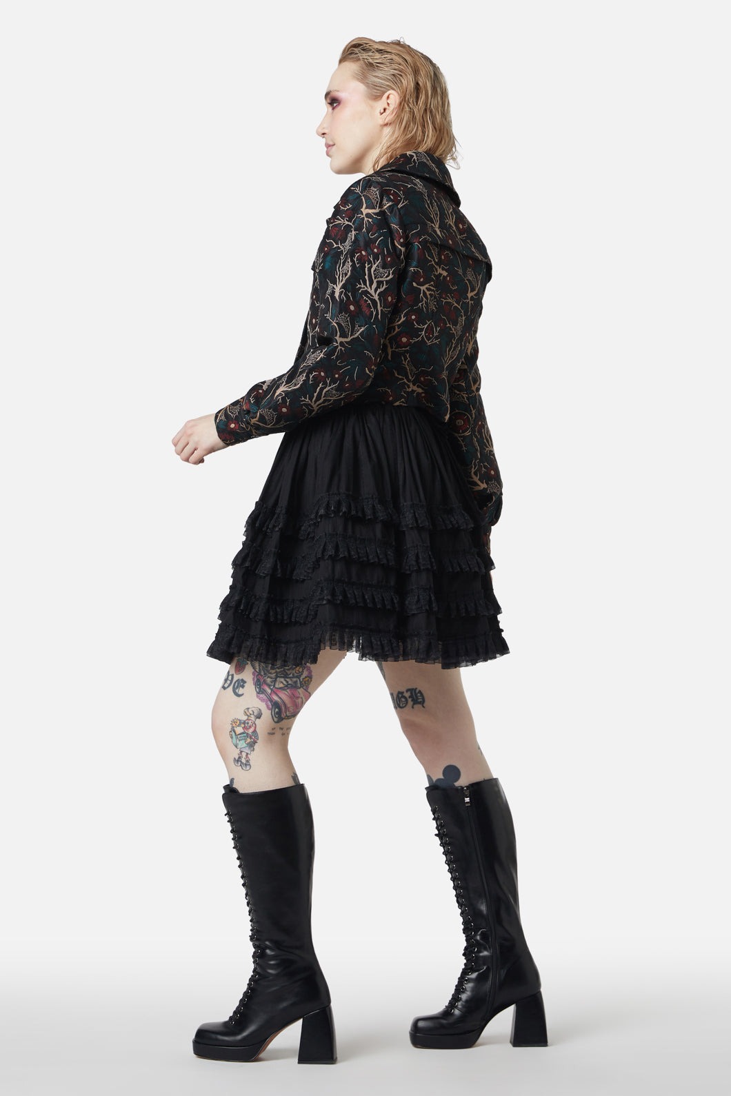 Dangerfield - Satis Ruin Crop Jacket - black-green