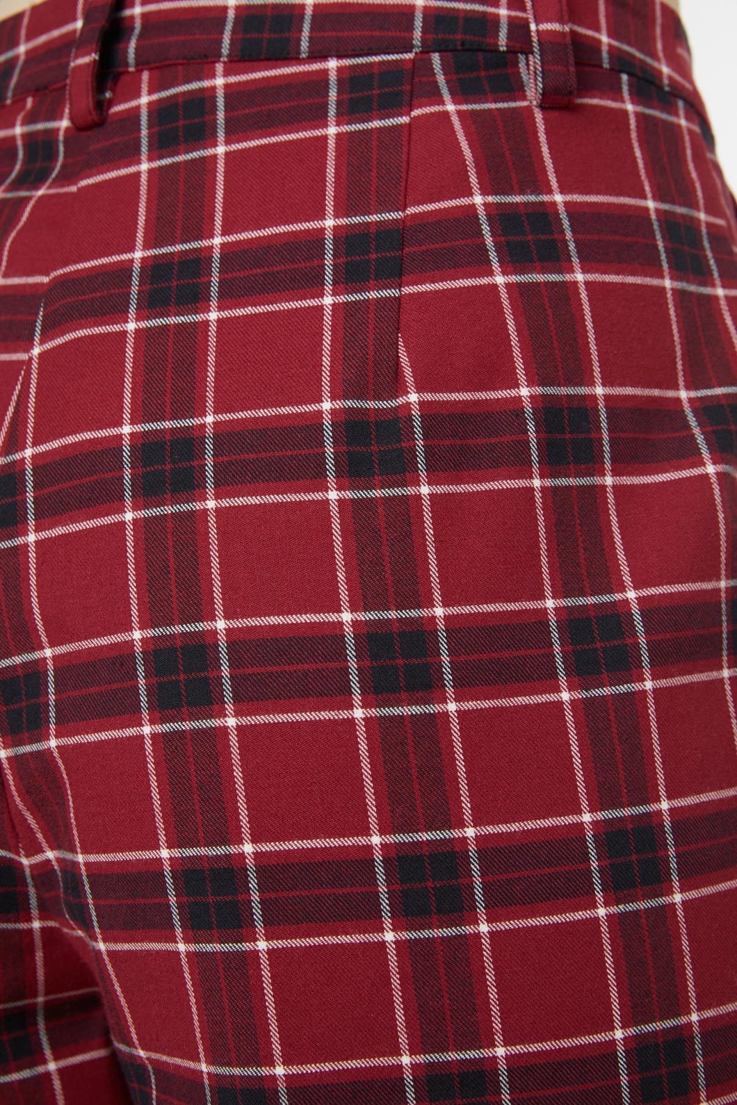 Dangerfield - Revenge Tartan Brace Trouser - maroon