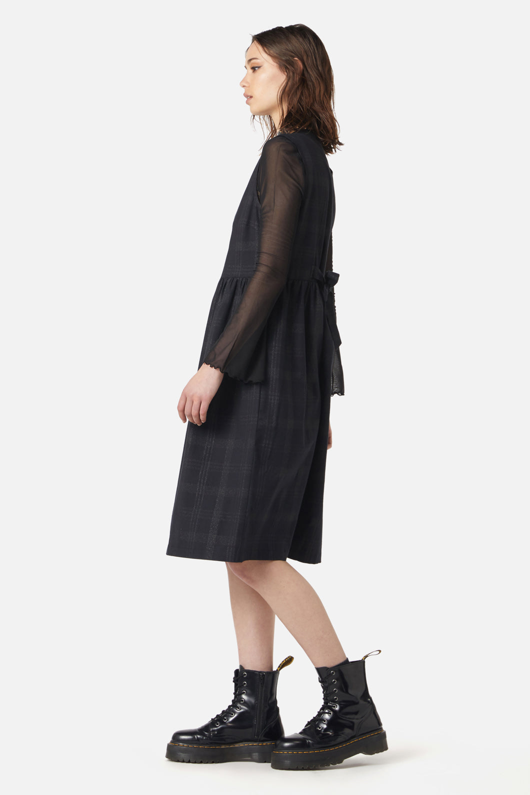Dangerfield - High Society Tartan Pinny Dress - black