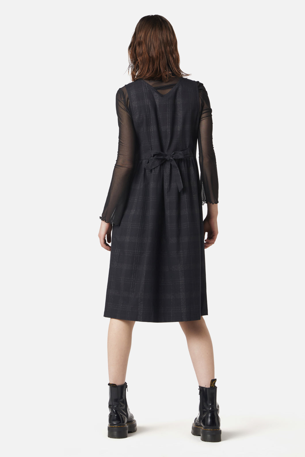 Dangerfield - High Society Tartan Pinny Dress - black