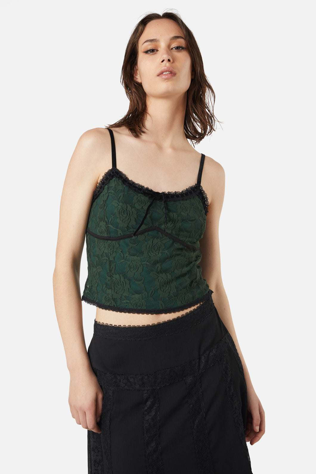 Dangerfield - The Manor Lace Tank - green